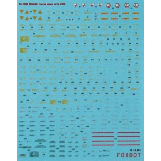 Foxbot 48-034 - 1/48 Decals for Stencils for SU-25UB Accessories for military