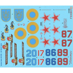 Foxbot 48-035T - 1/48 Decals for Ukrainian Foxbats: MIG-25PDS and Stencils