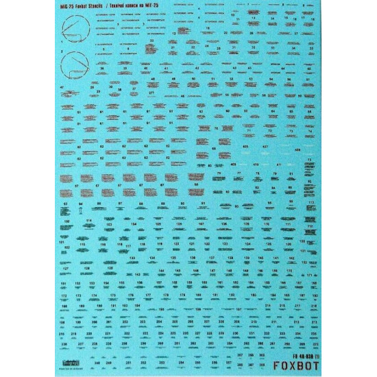Foxbot 48-038 - 1/48 Decals for Stencils for MIG-25 Accessories for Military
