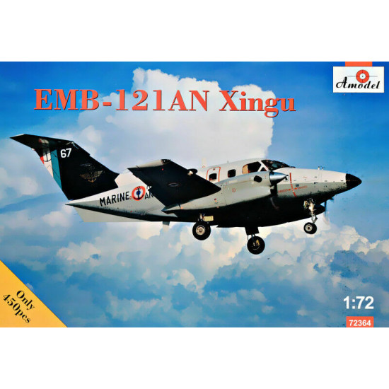 Amodel 72364 - 1/72 Embraer EMB-121 AN Xingu France, scale plastic model kit