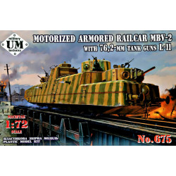 MBV-2 motorized armored railcar with 76,2-mm tank guns L-11 1/72 UMT 675