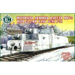 MBV-2 motorized armored railcar with 76,2-mm tank guns F-34 1/72 UMT 677