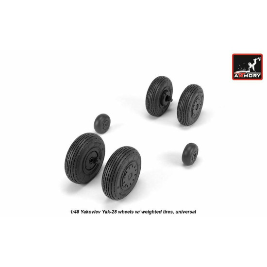 Yak-28 wheels w/ weighted tires 1/48 Armory AW48037