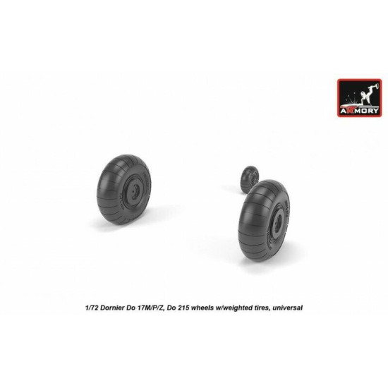Dornier Do 17M/P/Z, Do 215 wheels w/weighted tires 1/72 Armory AW72205