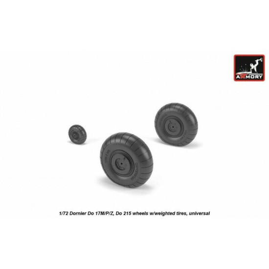 Dornier Do 17M/P/Z, Do 215 wheels w/weighted tires 1/72 Armory AW72205