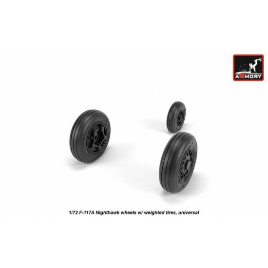 F-117A wheels w/ weighted tires 1/72 Armory AW72325
