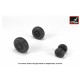 JAS-39 Gripen wheels w/ weighted tires, late 1/72 Armory AW72504