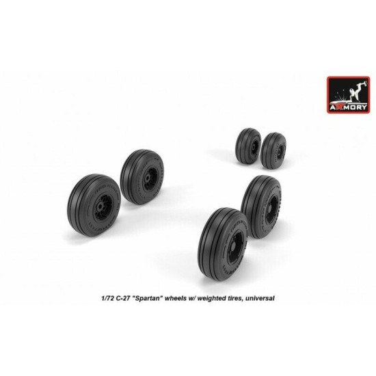 C-27 Spartan wheels w/ weighted tires 1/72 Armory AW72505