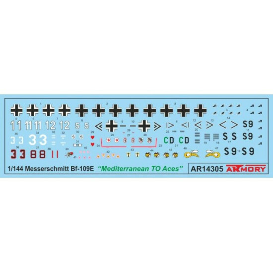 Messerschmitt Bf 109E Mediterranean TO Aces 1/144 Armory AR14305