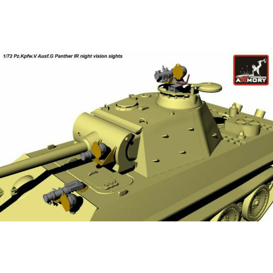 Pz.Kpfw.V Ausf.G Panther IR night vision sights 1/72 Armory AC7332