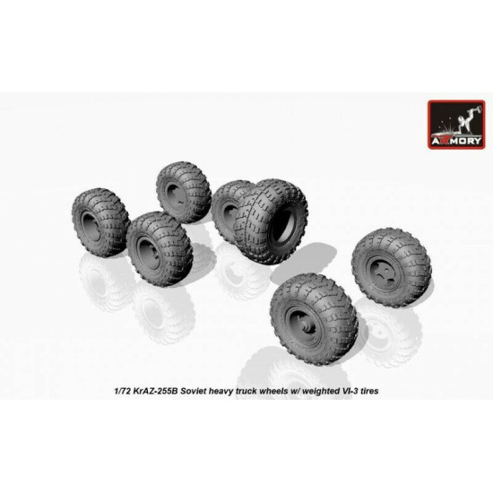 KrAZ-255B off-road truck wheels w/ weighted VI-3 tires 1/72 Armory AC7335