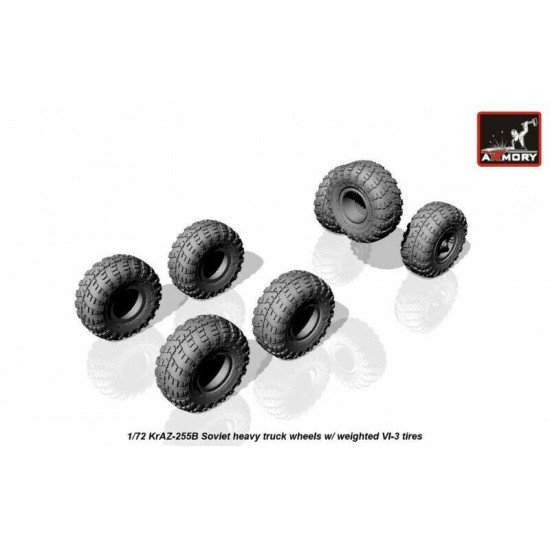 KrAZ-255B off-road truck wheels w/ weighted VI-3 tires 1/72 Armory AC7335