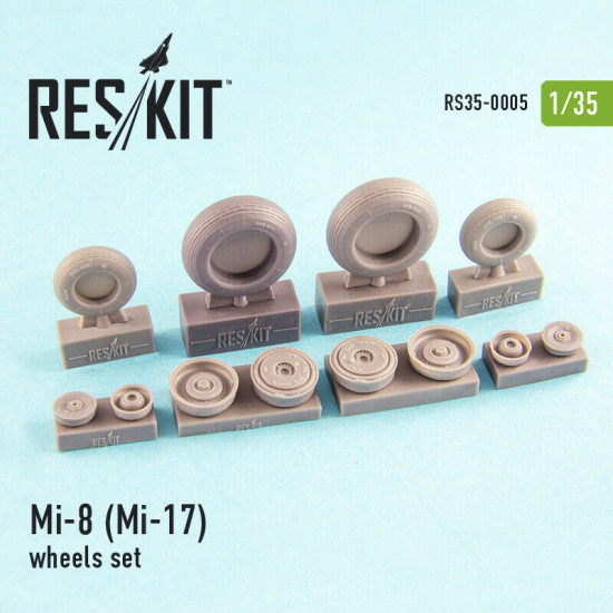 Mi-8 (Mi-17) wheels set 1/35 Reskit RS35-0005