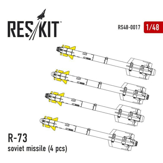 Resin R-73 soviet missile (4 pcs) 1/48 Reskit RS48-0017
