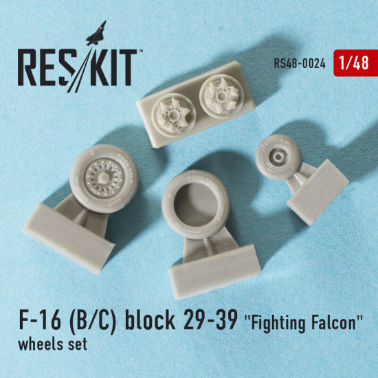 Resin wheels set for F-16 B/C block 29-39 Fighting Fa 1/48 Reskit RS48-0024