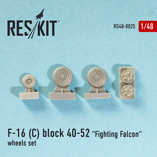 Resin wheels set for F-16(C) block 40-52 Fighting Falc 1/48 Reskit RS48-0025