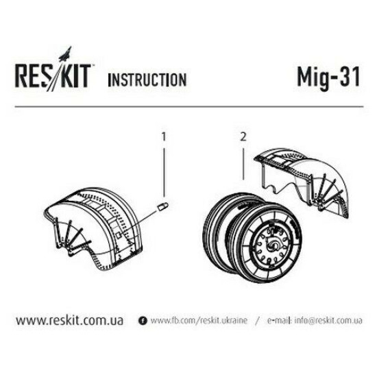 Resin wheels set for Aircraft MiG-31 1/48 Reskit RS48-0036
