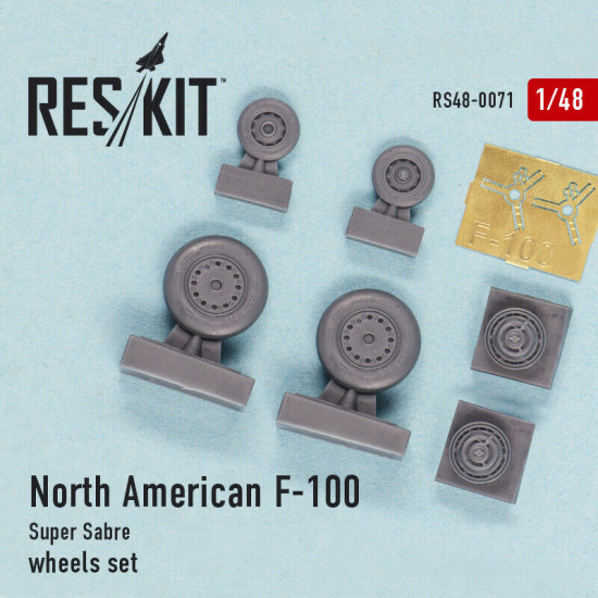 Wheels Set for North American F-100 Super Sabre 1/48 Reskit RS48-0071