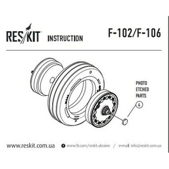 Convair F-106 Delta Dart wheels set 1/48 Reskit RS48-0074