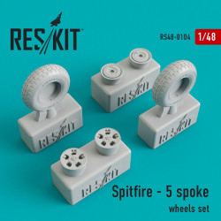 Spitfire - 5 spoke wheels set 1/48 Reskit RS48-0104