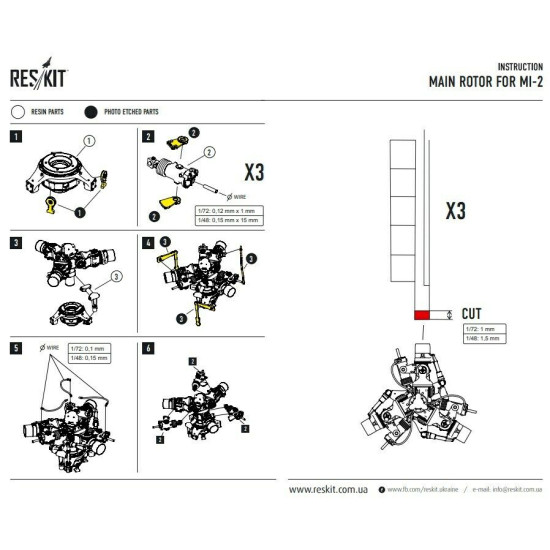 Main Rotor for Mi-2 1/48 Reskit RSU48-0001