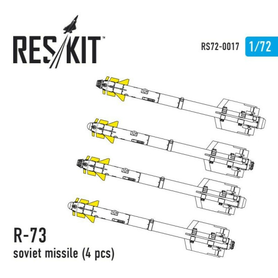 Resin R-73 soviet missile (4 pcs) 1/72 Reskit RS72-0017
