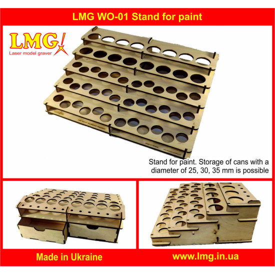 LMG WO-01 Stand for paint, size is 360 x 270 x 130, storage shelf of two parts