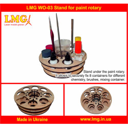 LMG WO-03 Stand for paint rotary for 8 containers, Laser Model Graving, shelf