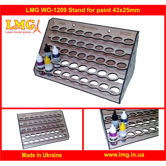 LMG WO-1209 Stand for paint 43x25mm, Laser Model Graving, storage shelf