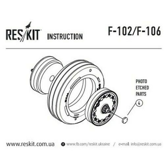 Convair F-102 Delta Dagger wheels set 1/72 Reskit RS72-0073