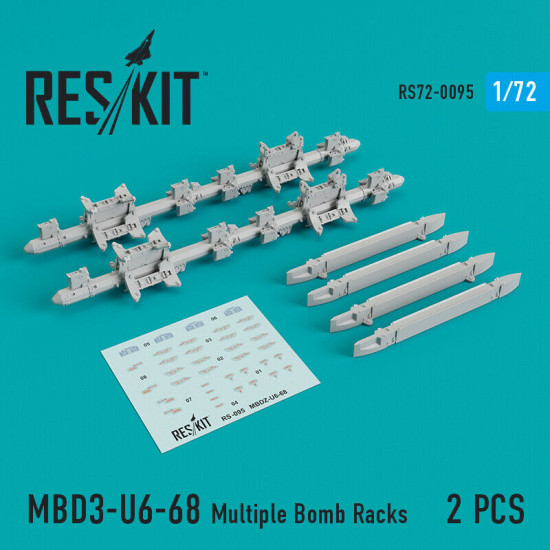 Resin MBD3-U6-68 Multiple Bomb Racks 1/72 Reskit RS72-0095
