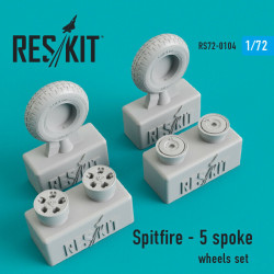 Spitfire - 5 spoke wheels set 1/72 Reskit RS72-0104