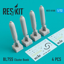 Resin BL755 Cluster Bomb (4 pcs) 1/72 Reskit RS72-0108