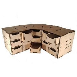 LMG WO-1213 Box Corner Module 380x380x150 mm storage shelf, Laser Model Graving
