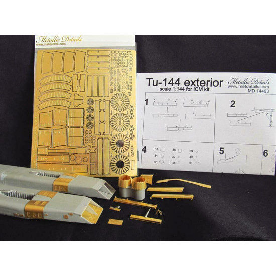 Photo-etched set - Tu-144 (for ICM kit) 1/144 Metallic Details MD-PE14403