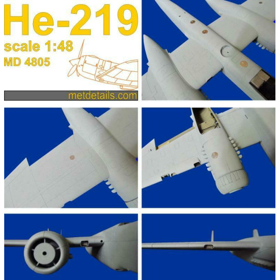 Detailing set for He-219 (Tamiya) 1/48 Metallic Details MD4806