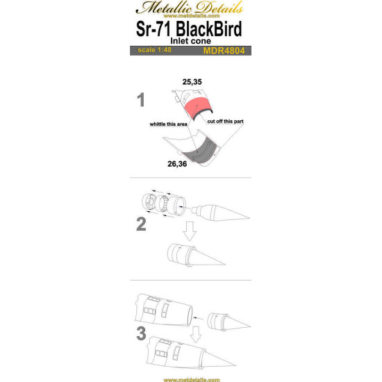 SR-71 Blackbird. Inlet cone (Testors/Italeri) 1/48 Metallic Details MDR4804