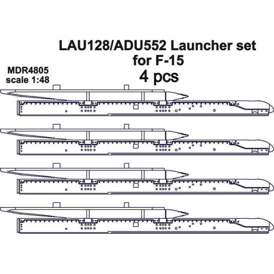 LAU-128/ADU-552 Launcher set for F-15 1/48 Metallic Details MDR4805