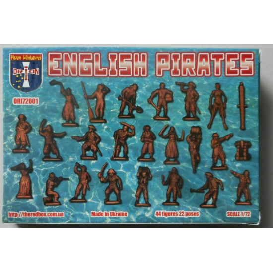18TH CENTURY ENGLISH PIRATES PLASTIC MODEL KIT 1/72 ORION 72001