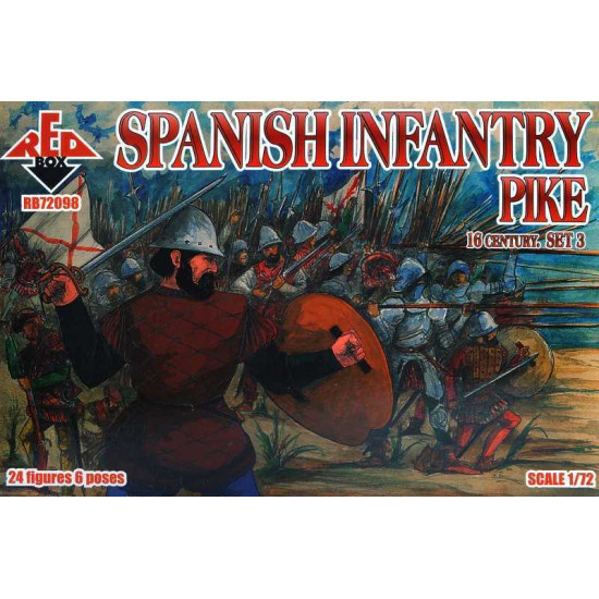 SPANISH INFANTRY PIKE 16TH CENTURY SET 3(2) PLASTIC MODEL KIT 1/72 RED BOX 72098