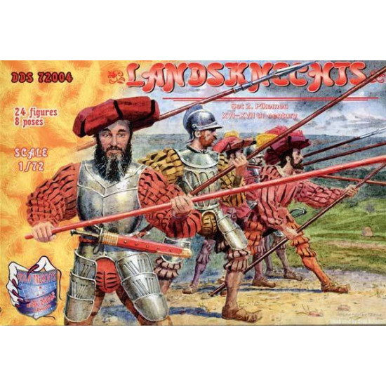 LANDSKNECHTS XVI-XVII CENTURY SET 2 PLASTIC MODEL KIT 1/72 DDS 72004