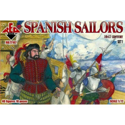 SPANISH SAILORS, 16-17 CENTURY, SET 1 PLASTIC MODEL KIT 1/72 RED BOX 72102