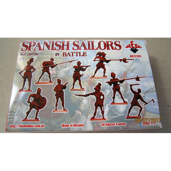 SPANISH SAILORS IN BATTLE, 16-17 CENTURY, SET 2 KIT 1/72 RED BOX 72103