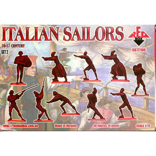 16-17 Century Red Box 72107 Italian Sailors Set 3 1/72 scale 
