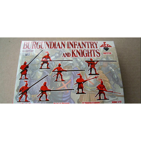 BURGUNDIAN INFANTRY AND KNIGHTS, 15 CENTURY SET 2 KIT 1/72 RED BOX 72110