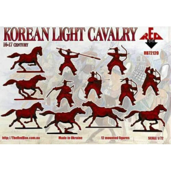 KOREAN LIGHT CAVALRY 16-17 CENTURY PLASTIC MODEL KIT 1/72 RED BOX 72120