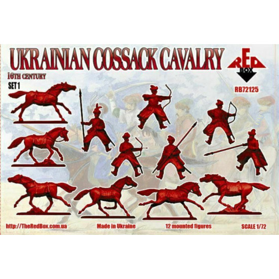 UKRAINIAN COSSACK CAVALRY 16 CENTURY SET 1 PLASTIC KIT 1/72 RED BOX 72125