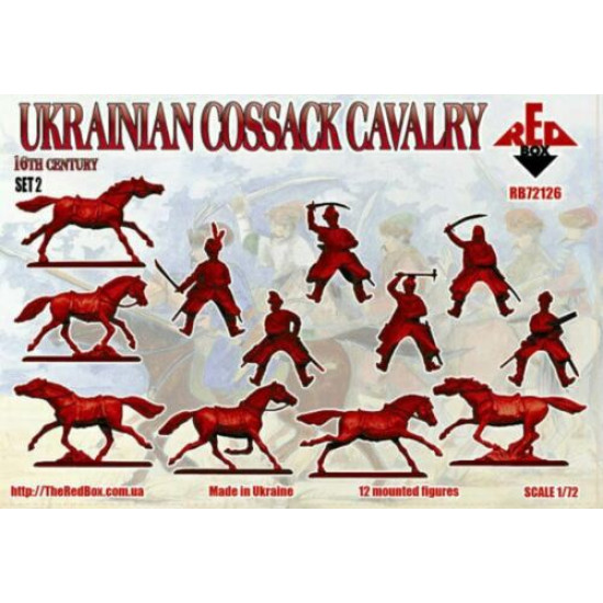 UKRAINIAN COSSACK CAVALRY 16 CENTURY SET 2 PLASTIC KIT 1/72 RED BOX 72126