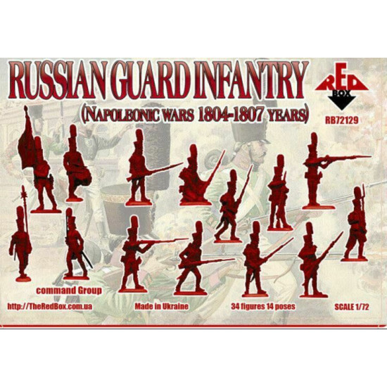 NAPOLEONIC WARS RUSSIAN GUARD INFANTRY 1804-1807 KIT 1/72 RED BOX 72129