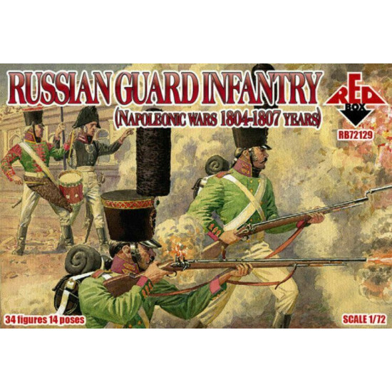NAPOLEONIC WARS RUSSIAN GUARD INFANTRY 1804-1807 KIT 1/72 RED BOX 72129
